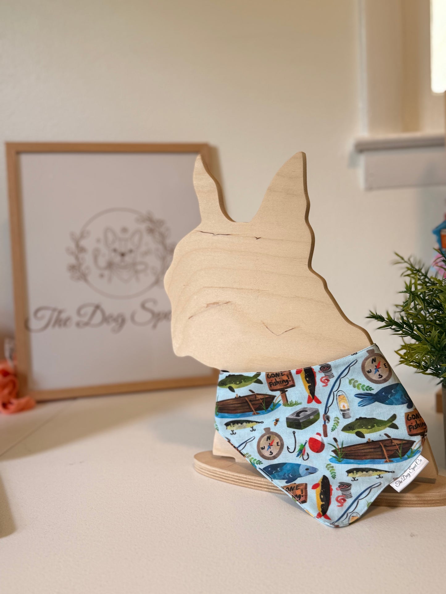 Gone Fishin Dog Bandana