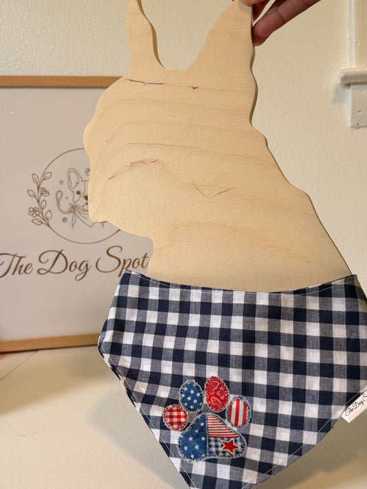 Gingham USA Paw Dog Bandana