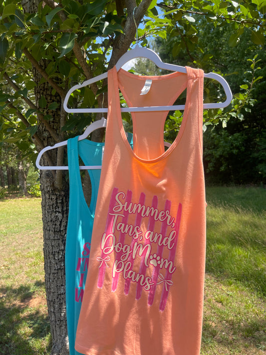 Summer, Tans & Dog Mom Plans Tank Top